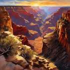 Sunset Over The Canyon Art Print