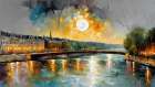 Sunset Over the Seine Art Print