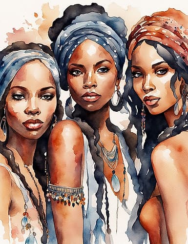 Three Sisters Fashion Print