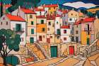 Town Of Many Colors Art Print