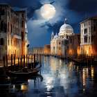 Venice By Moonlight Coastal Print