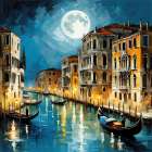 Venice By Night Art Print