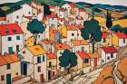 Village By The Hill Art Print