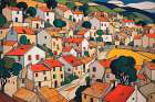 Village By The Hills Art Print