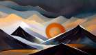 Abstract Mountain Range Art Print