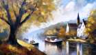 Autumn Harbor Art Print