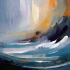 Blue Crashing Waves Art Print