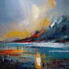 Blue Mountains At Sunset Art Print