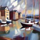 Boats Along the Harbor Art Print