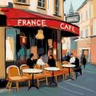 Cafe Conversations Art Print