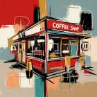 Corner Coffee Shop Art Print