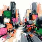 Neon Streetscape I Art Print