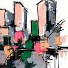 Neon Streetscape II Art Print