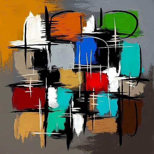 Patchwork Color Blocks I Art Print