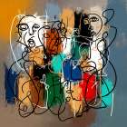 Scribbled Selves I Art Print
