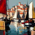 Sunlit Harbor Art Print