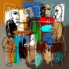 Town Gathering Art Print