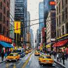 Downtown Frenzy Art Print