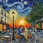 Evening at the Bistro Art Print