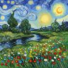 Glowing Meadow Art Print