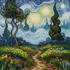 Night Swirls Art Print