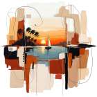 Sunset Lagoon Art Print