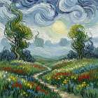 Wildflowers at Dusk Art Print