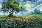 Oak Tree Meadow Art Print