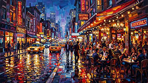 Bistro Luna Architecture Print
