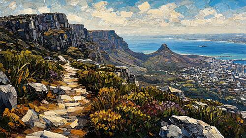 Cape Town Table Mountain Summit I Art Print
