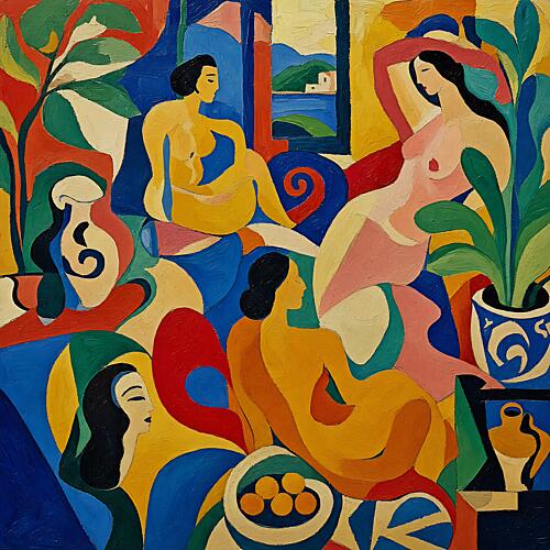 Curves of the Riviera Salon Art Print