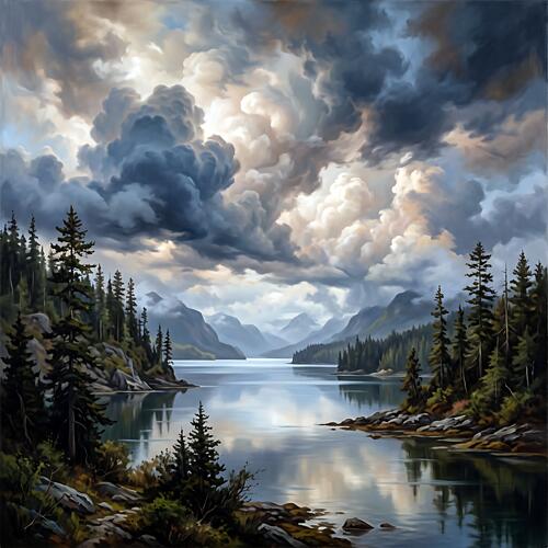 Evergreen Shores Art Print