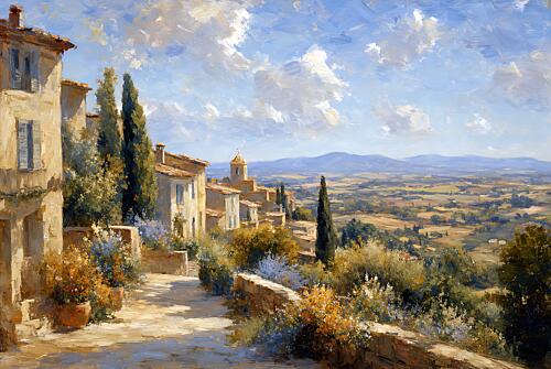Hilltop Hamlet Art Print