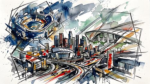 Los Angeles Sports Town Architecture Print