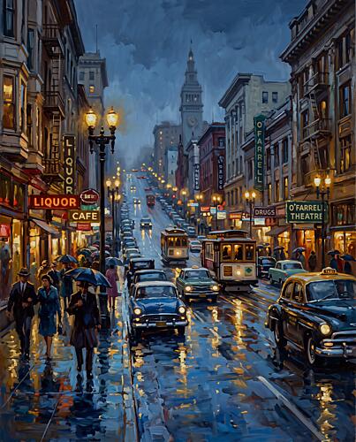 OFarrell Street Architecture Print