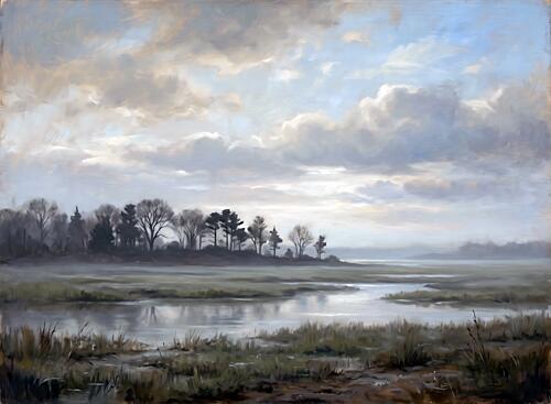 Salt Marsh Landscape I Art Print