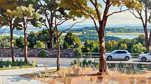 Summer Drive Along the Ridge Art Print