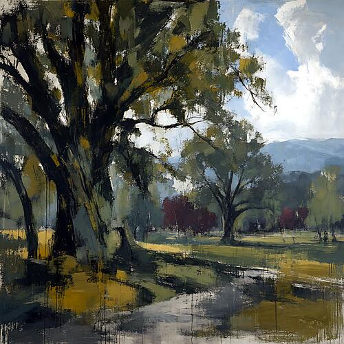 Winding Path Through the Oaks Art Print