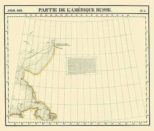 Alaska Northeastern Part No 5 - Vandermaelen 1827 Art Print by Vandermaelen