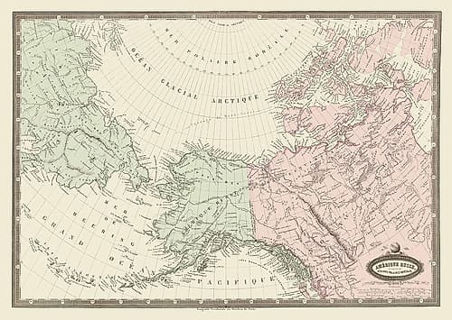 North America, Eastern Russia - Renouard 1860 Art Print
