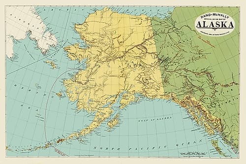 Alaska, Siberia - Rand McNally 1897 Art Print by Rand McNally
