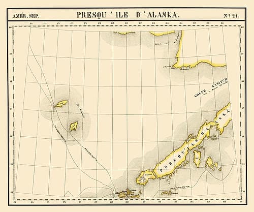 Alaska Peninsula - Vandermaelen 1827 Art Print by Vandermaelen