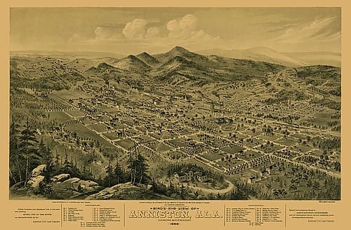 Anniston Alabama - Glover 1888 Art Print by Brandon Glover