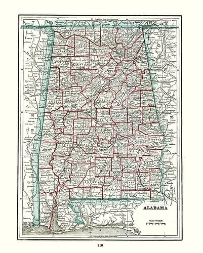 Alabama - Rathbun 1893 Art Print by Rathbun