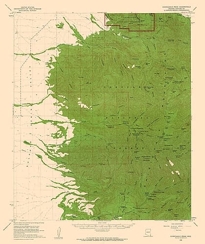 Chiricahua Peak Arizona Quad - USGS 1958 Art Print by USGS