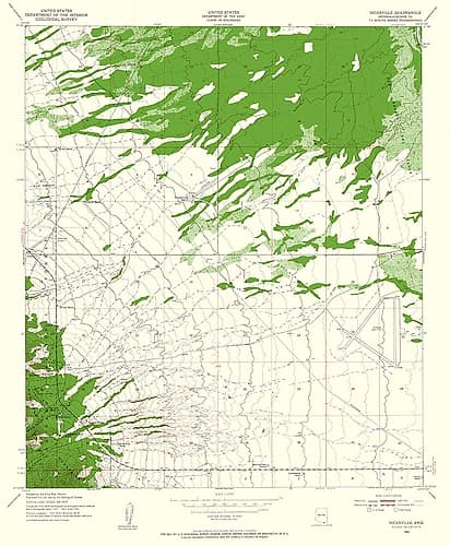 Nicksville Arizona Quad - USGS 1952 Vintage Print