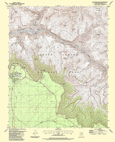 Phantom Ranch Arizona Quad - USGS 1988 Vintage Print