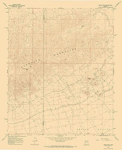 Smith Creek Arizona Quad - USGS 1967 Vintage Print