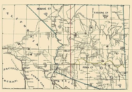 Arizona, California - Brown 1866 Art Print by Victoria Brown