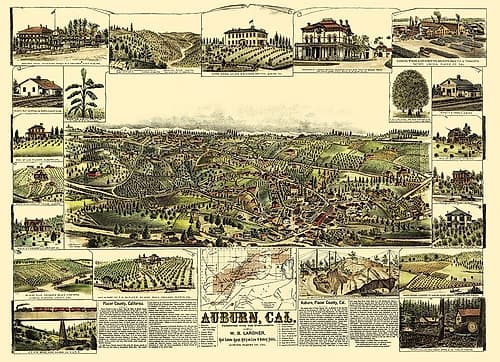 Auburn California - Lardner 1887 Art Print